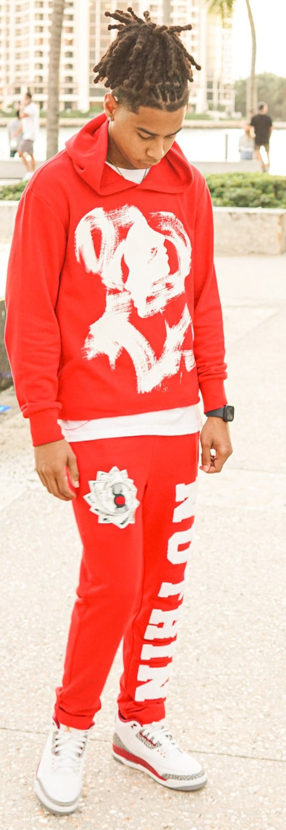 "US NEVER THEM" Red Varsity Sweats