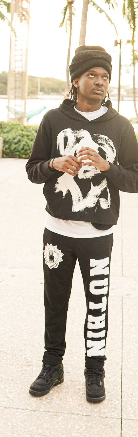 "US NEVER THEM" Black Varsity Sweats