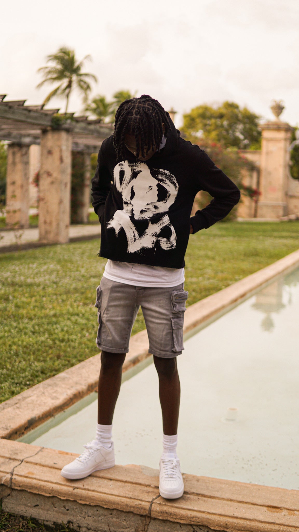 "US NEVER THEM" Black Cropped Hoodie