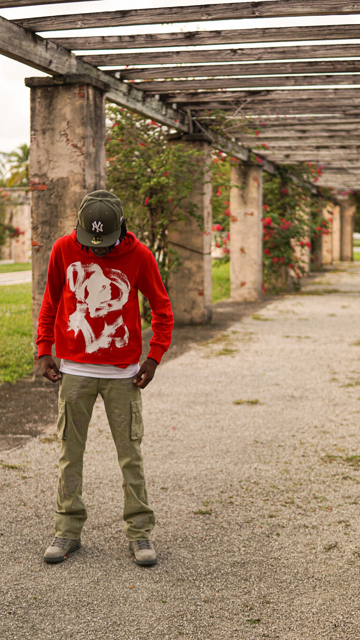 "US NEVER THEM" Red Cropped Hoodie