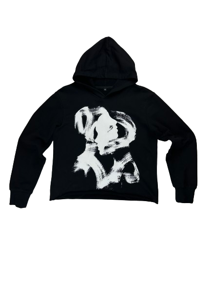 "US NEVER THEM" Black Cropped Hoodie