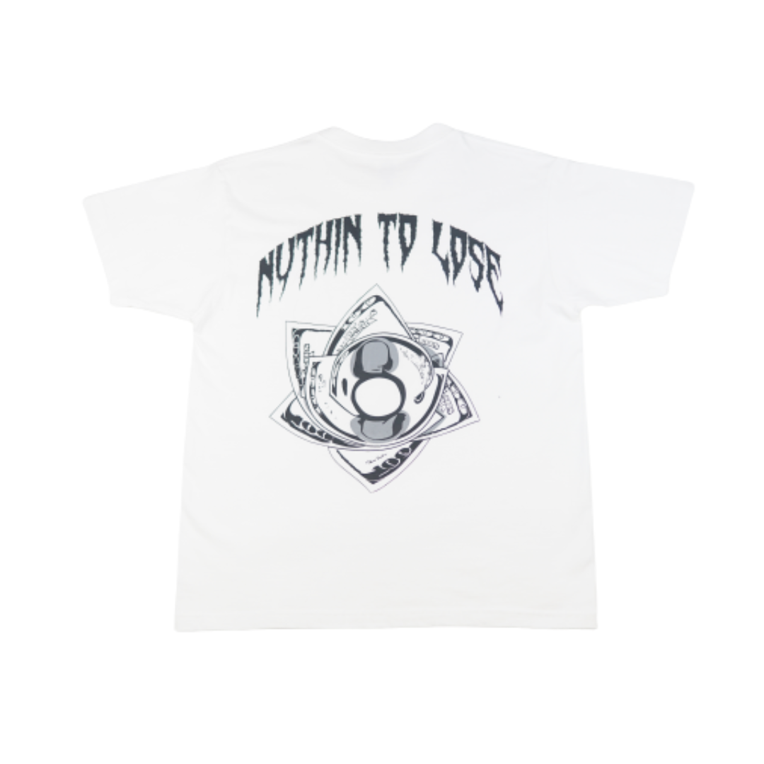 White "Money Rose" Short Sleeve Tee