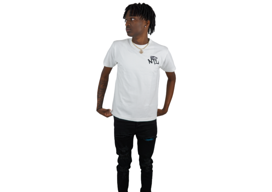 White "Money Rose" Short Sleeve Tee