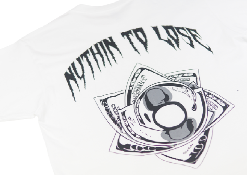 White "Money Rose" Short Sleeve Tee