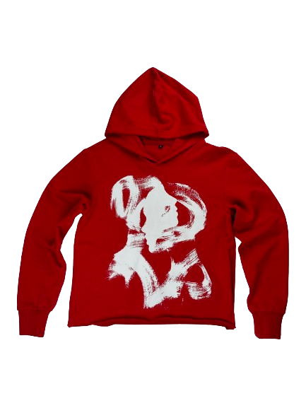 "US NEVER THEM" Red Cropped Hoodie