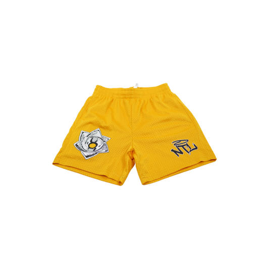 Yellow "Money Rose" Shorts
